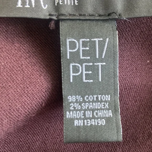 INC Denim Jacket Maroon Raisin color Size Petite - Picture 4 of 6